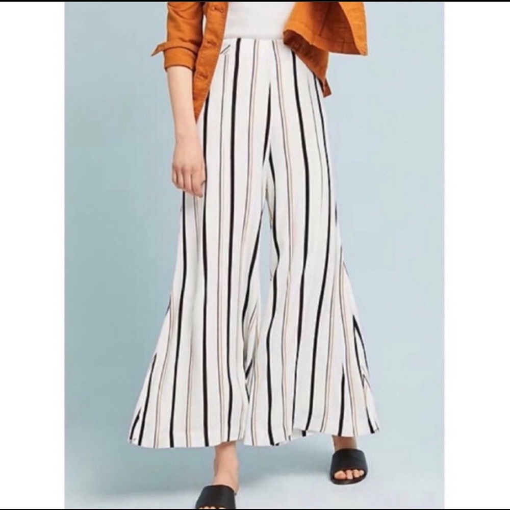 ETT + TWA by Anthropologie Wide Leg White Manson Pants